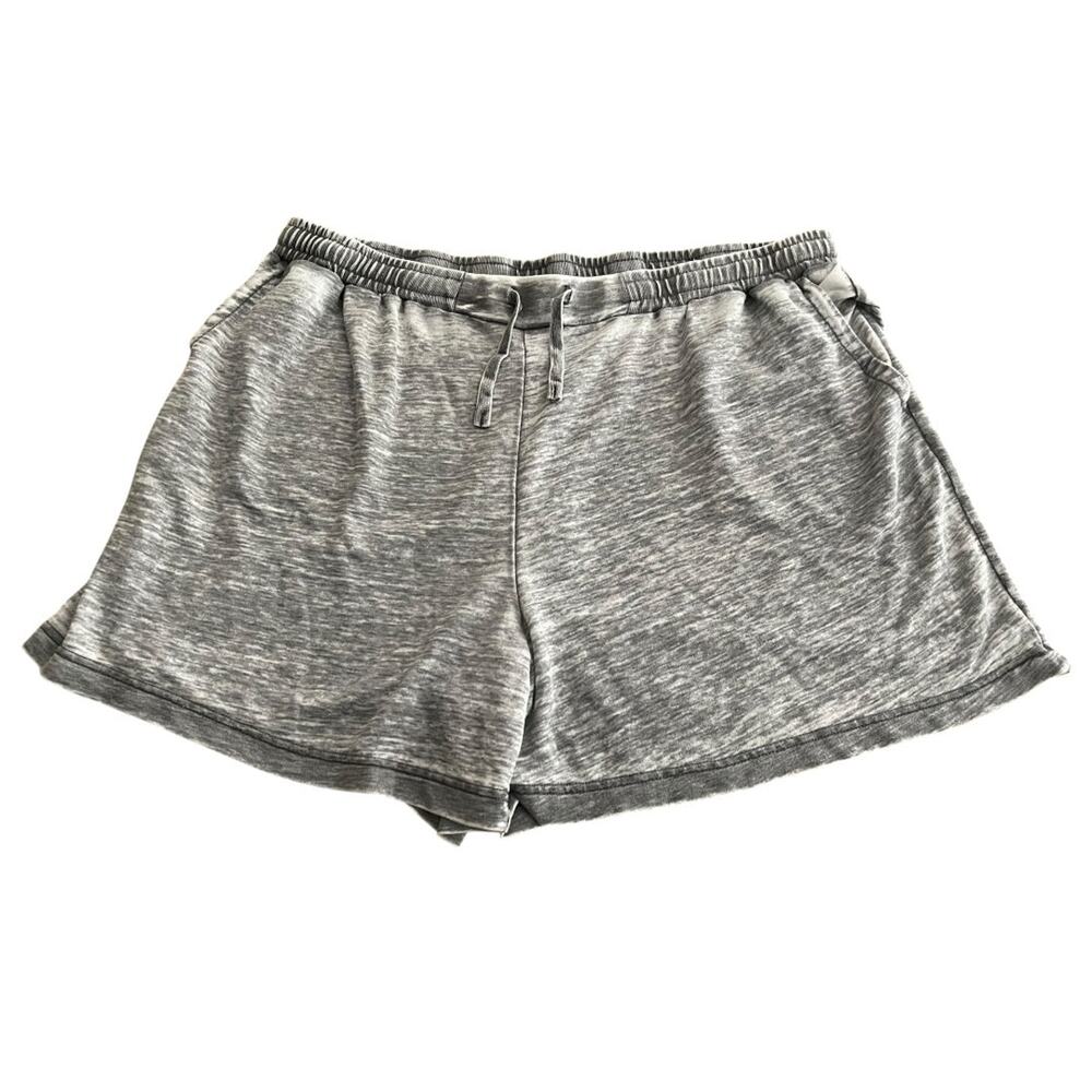 3X June & Delancey Elastic Waist Drawstring Shorts Gray Womens